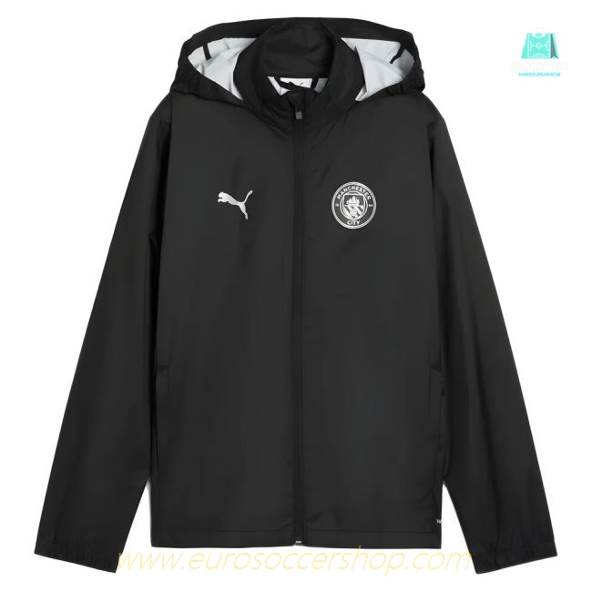 2025-2026 Man City Training All-Weather Jacket (Black) - Kids