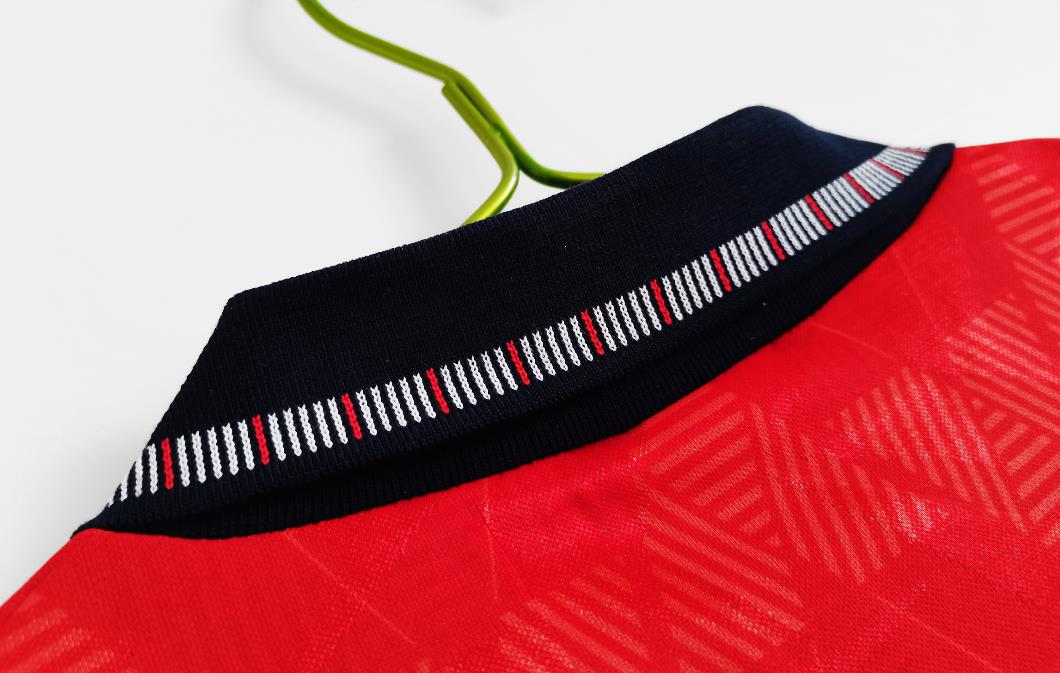 1990 England Away Red Retro Soccer Jersey Football Shirt - Official