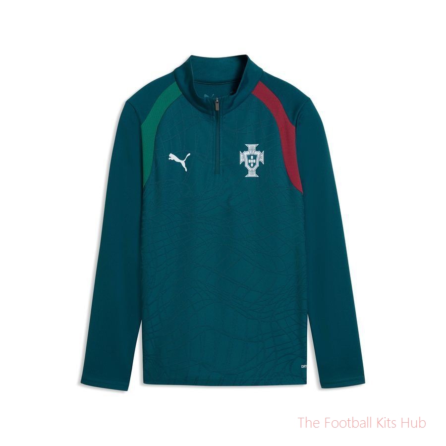 Portugal Training Shirt 1/4 Zip World Cup 2026 - Ocean Tropic/Silver Mist Kids
