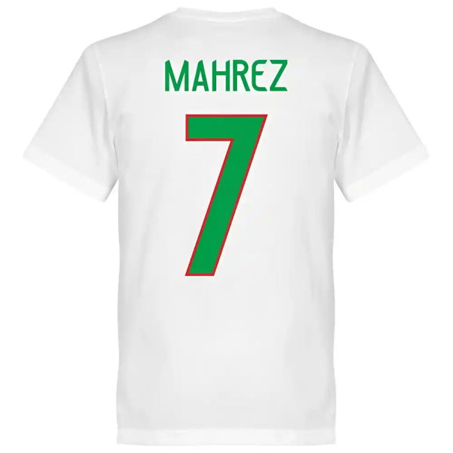 Premium-Quality Premium-Quality Algeria Mahrez 7 Team T-Shirt - White