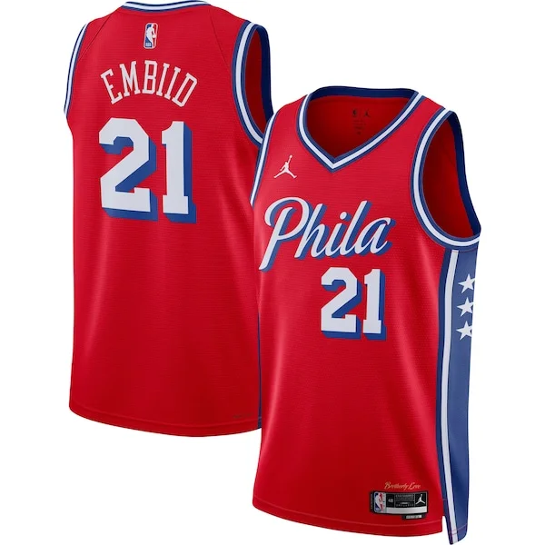 Joel Embiid PHI Swingman Jersey - modern Basketball - Red sports