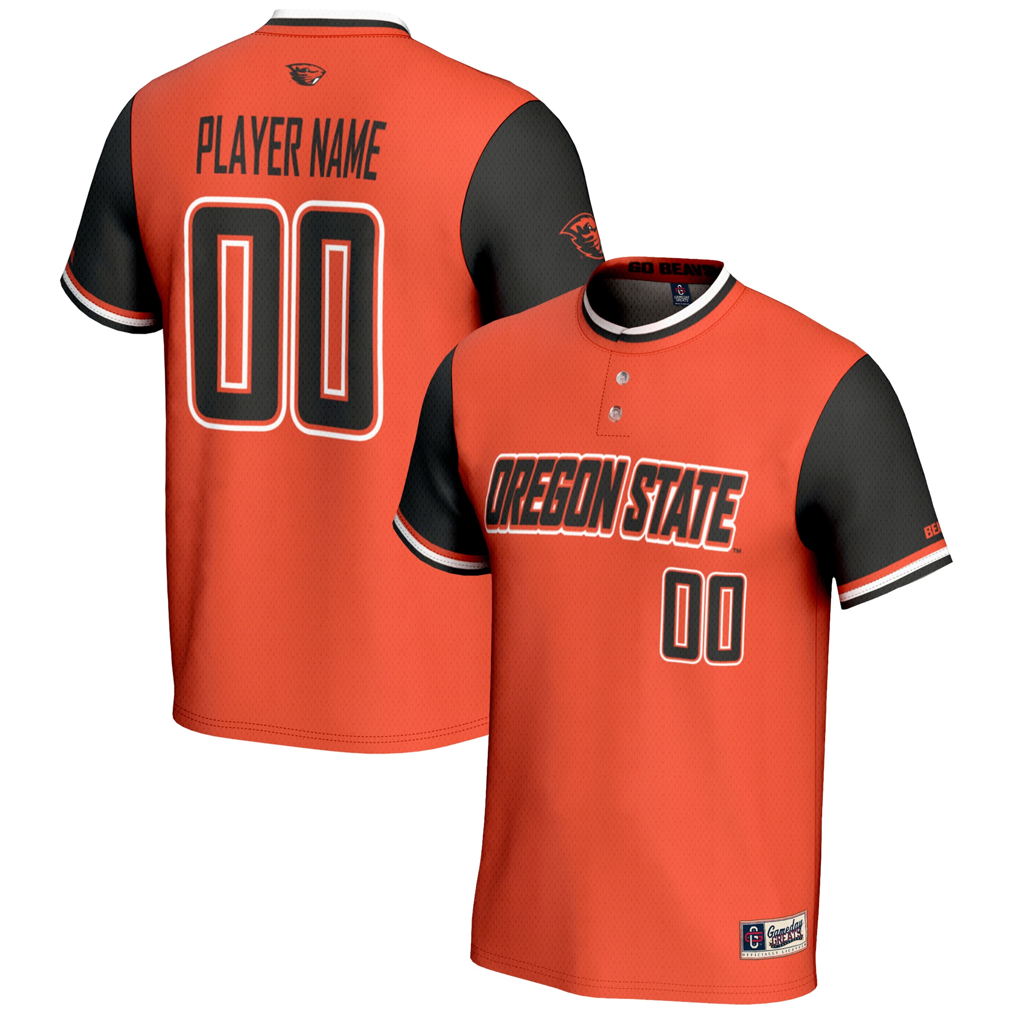 [NJP] Oregon State Beavers GameDay Greats NIL Pick-A-Player Lightweight Softball Jersey - Orange