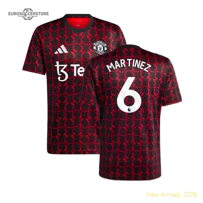 2024-2025 Man Premium Utd Pre-Match Shirt Black Martinez 6