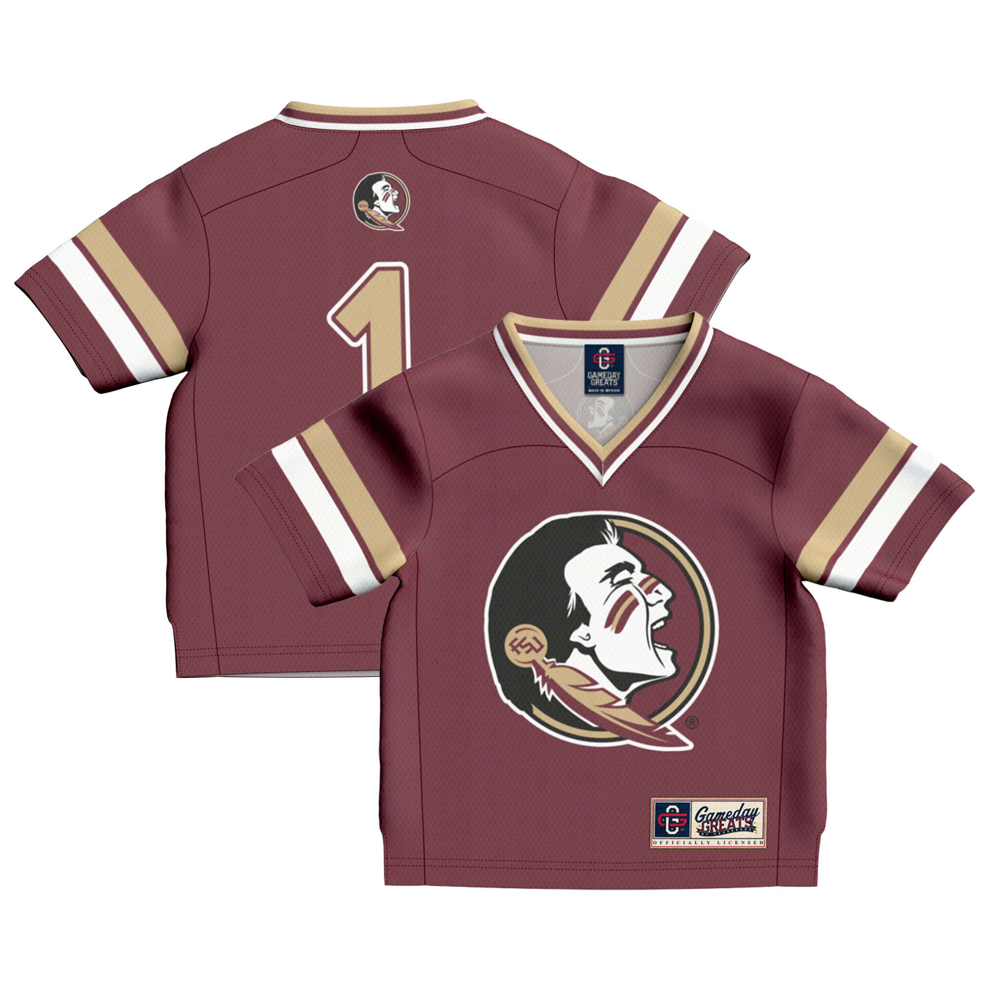 [DDG] Florida State Seminoles GameDay Greats Toddler Collegiate Football Fashion Jersey - Garnet