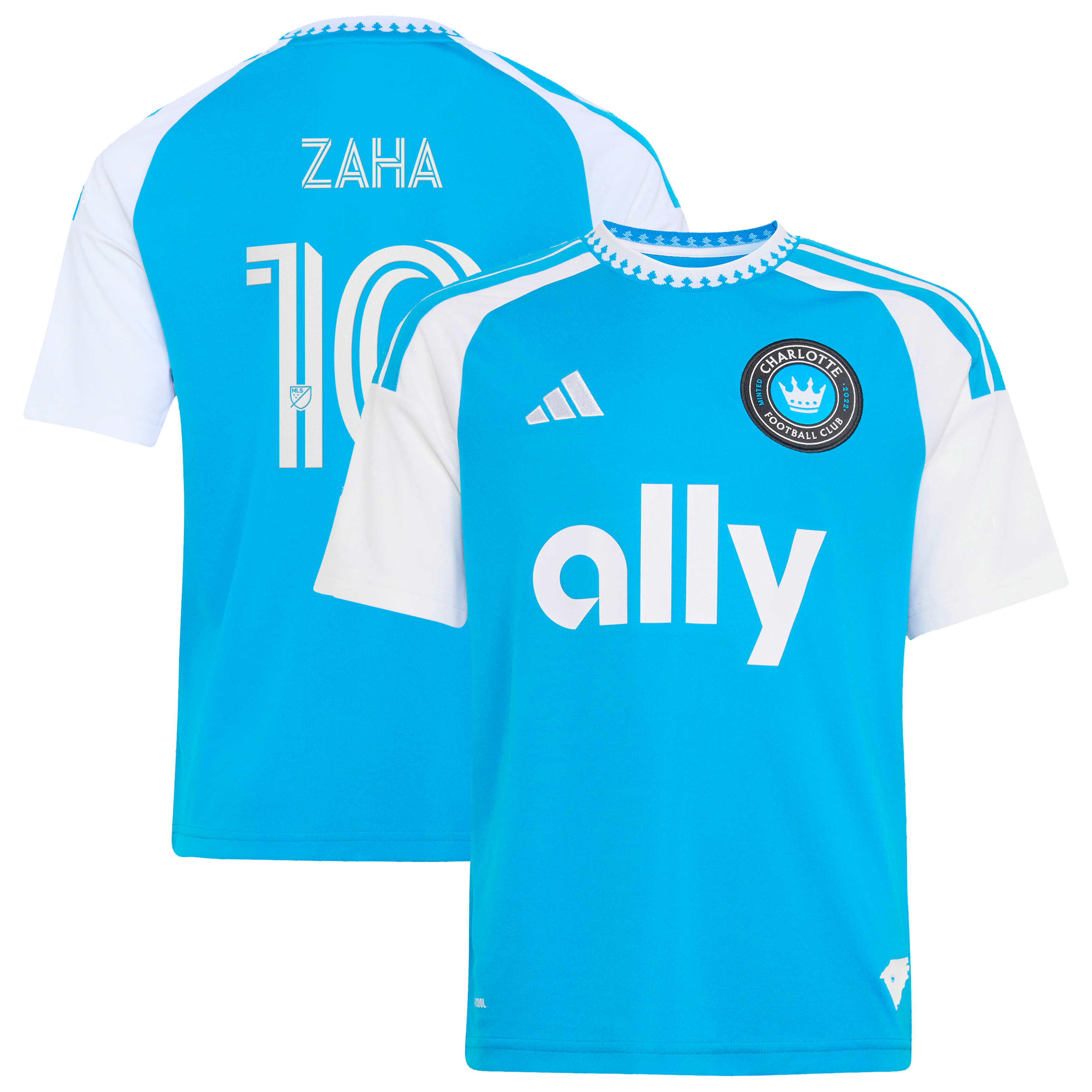[LK] Wilfried Zaha Charlotte FC Youth 2026 Carolina Kit: Crowns Up Replica Jersey - Blue