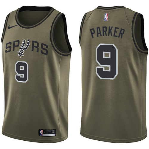 Spurs #9 Tony Parker Premium 2024 Icon NBA Jersey - Green Swingman