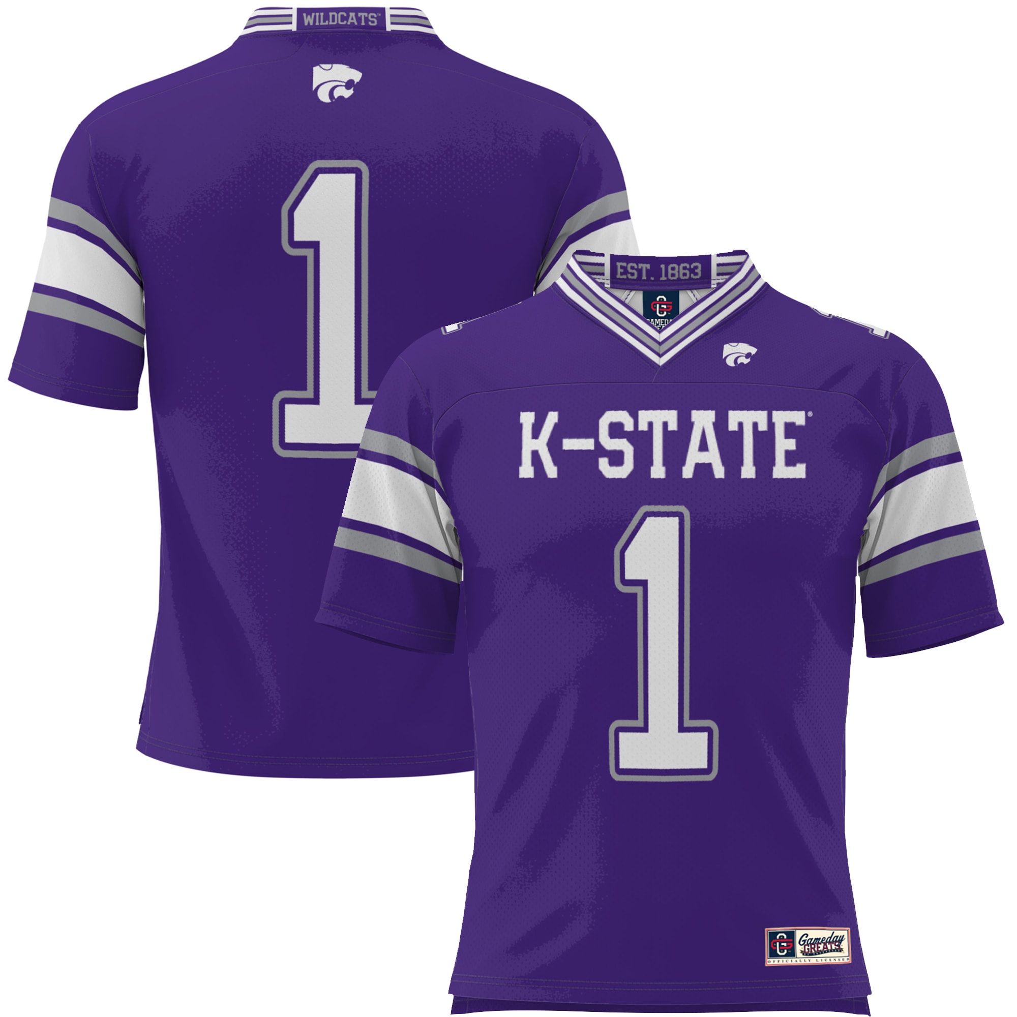 [DDG] Kansas State Wildcats GameDay Greats Youth Endzone Football Jersey - Purple