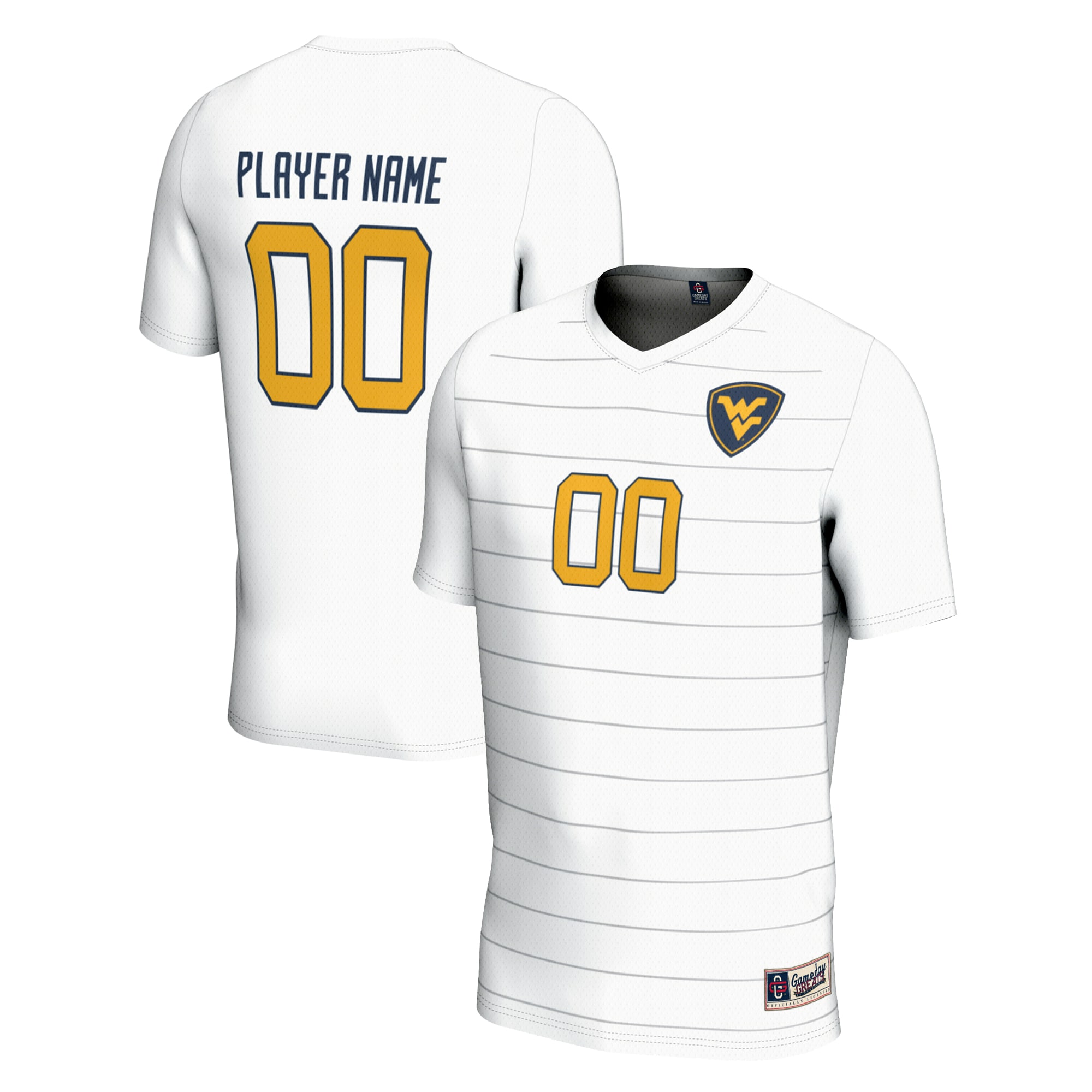 [SJH] West Virginia Mountaineers GameDay Greats Unisex Pick-A-Player NIL Lightweight Soccer Jersey - White