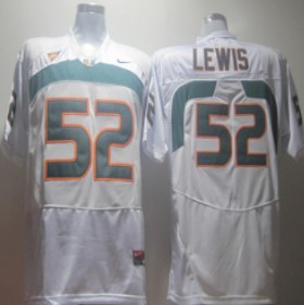 authentic Men's None Lewis White #52 White 2024 Football Jersey