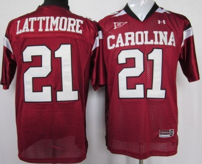 Men's None Red 2024 embroidered Marcus Lattimore #21 game jersey