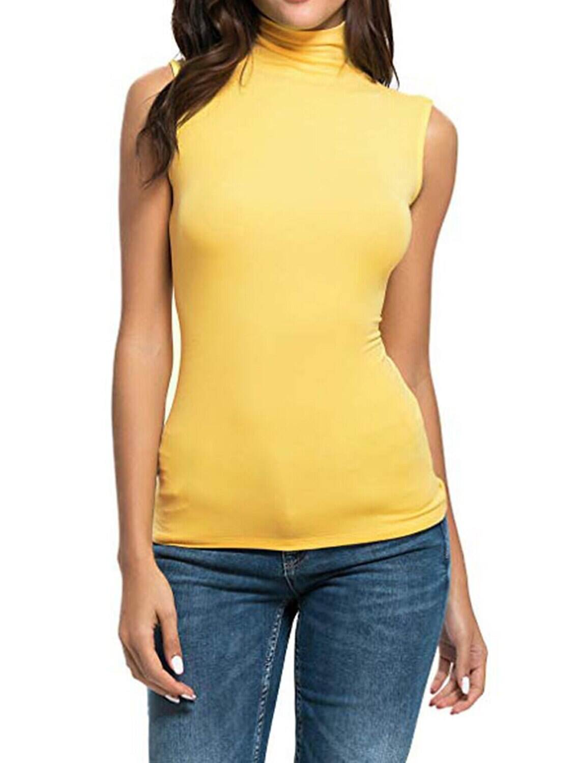 Women's Tank Top Casual Fashion Sleeveless High Neck Spring & Summer