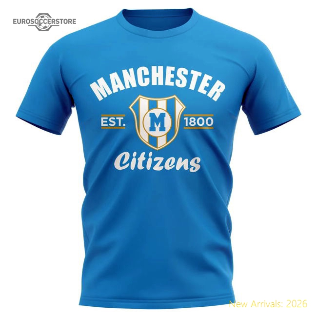High-Quality Man City Established Football Authentic T-Shirt Sky