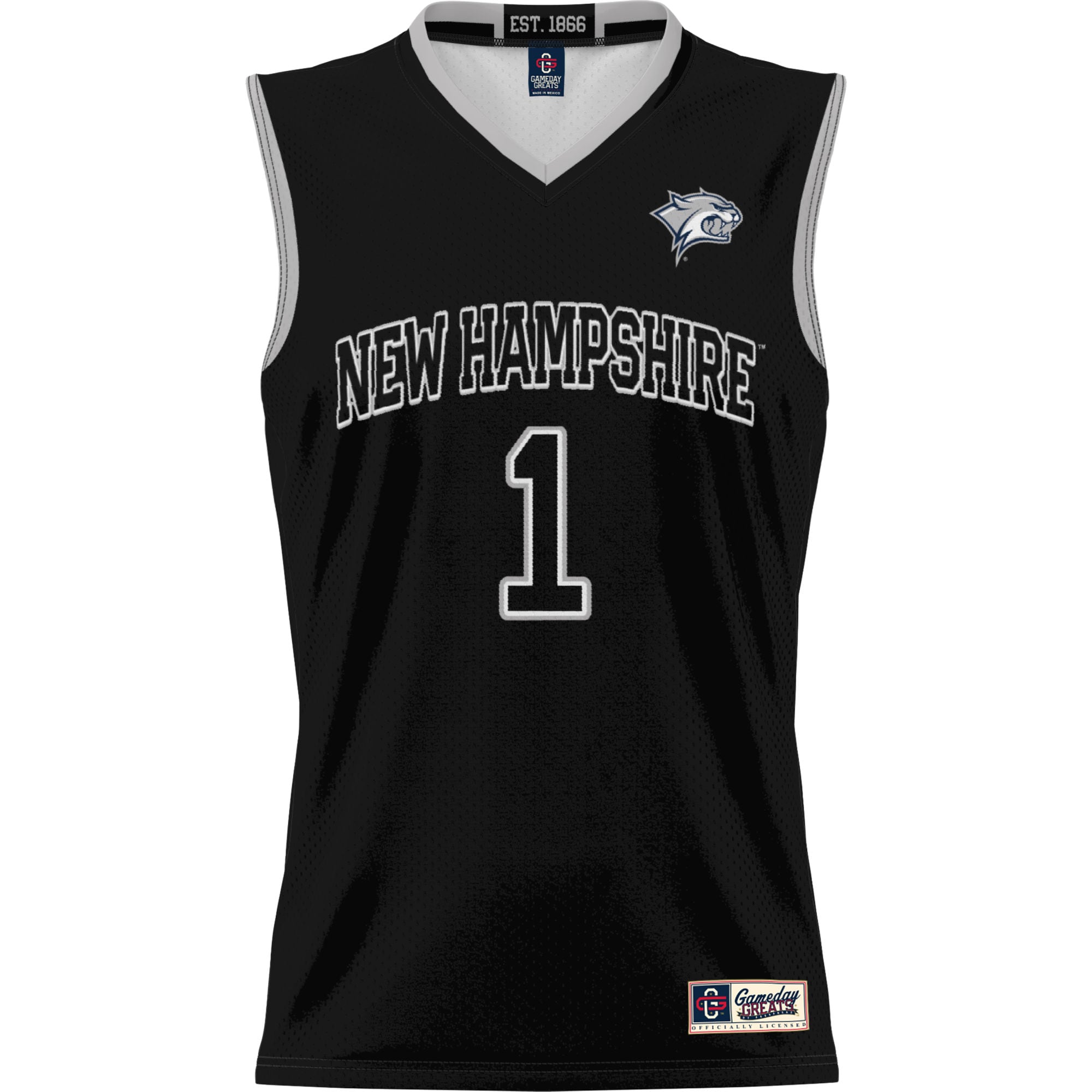 [DDG] New Hampshire Wildcats GameDay Greats Unisex Lightweight Basketball Jersey - Black