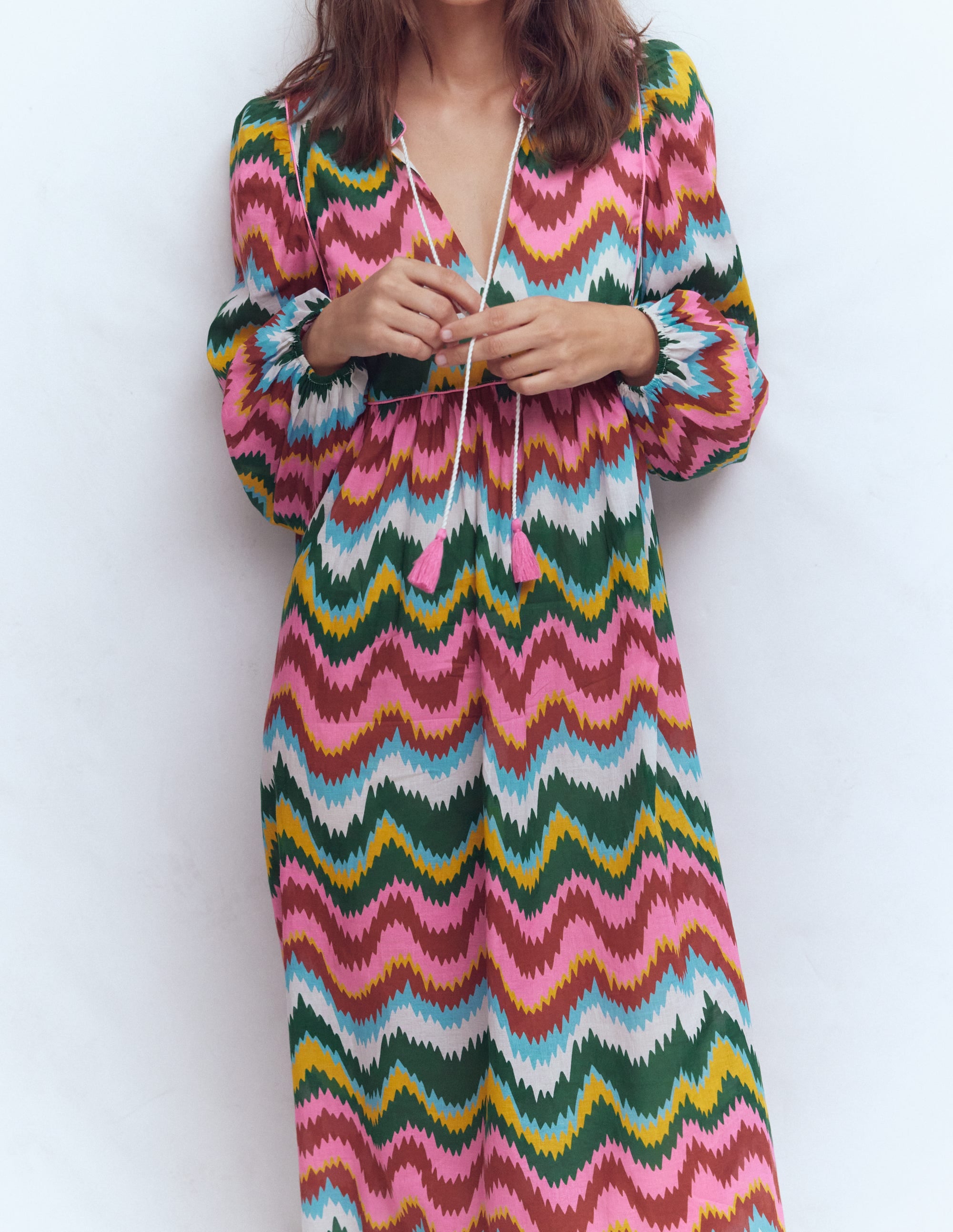 Boho Tie Neck Kaftan