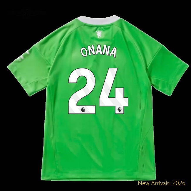 2025-2026 Man Utd Kids Durable Jersey Onana Climacool Breathable