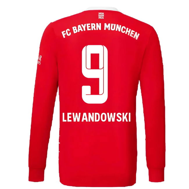2022-2023 Home Shirt by Bayern Munich Long Sleeve (Men
