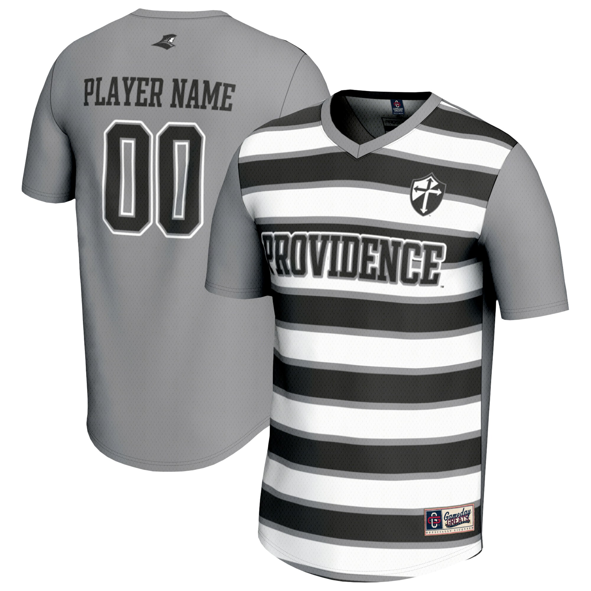 [LK] Women's Providence Friars GameDay Greats Collegiate Men's Soccer NIL Pick-A-Player Fashion Jersey - Silver/Black