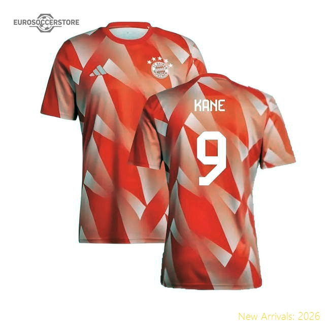 High-Quality 2023-2024 Bayern Munich Pre-Match Shirt (Red) (Kane 9)