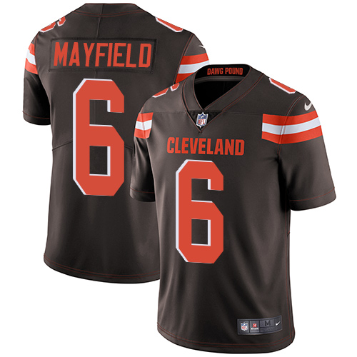 Official NFL Cleveland Browns #6 Baker Mayfield Brown L-v3