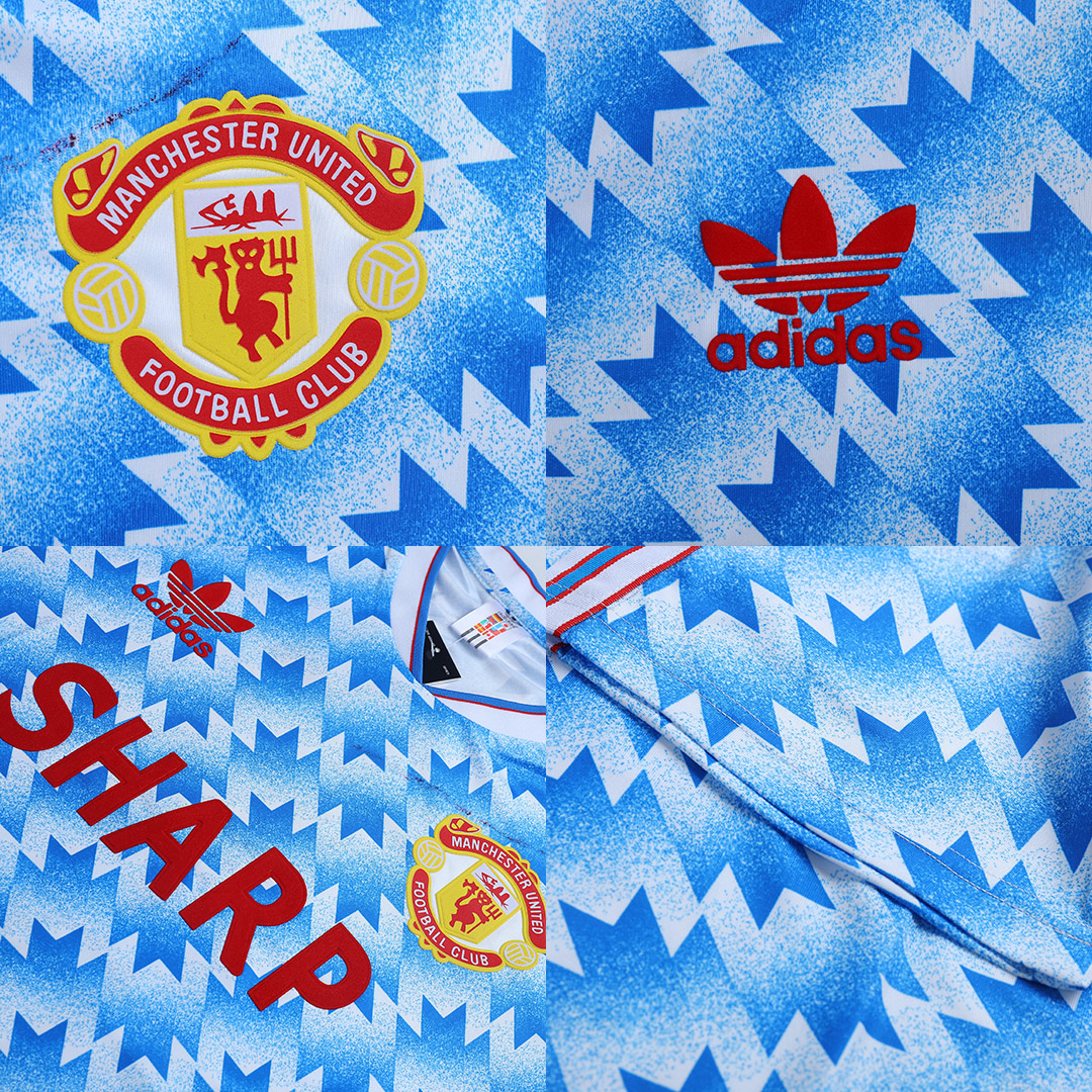 Authentic Man Utd 90-92 MANCHESTER UNITED AWAY BLUE RETRO SOCCER
