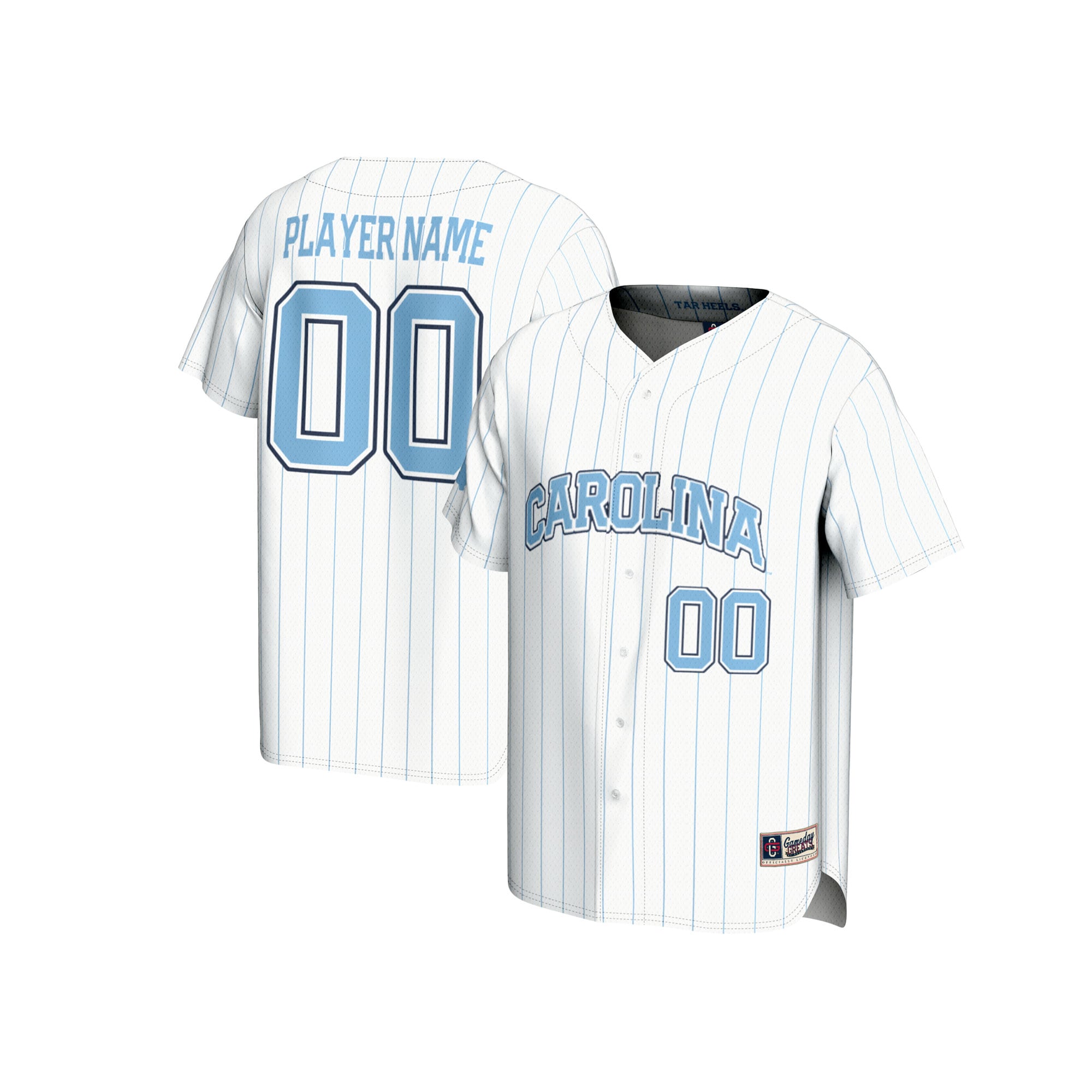 [NJP] North Carolina Tar Heels GameDay Greats NIL Pick-A-Player Lightweight Baseball Jersey - White