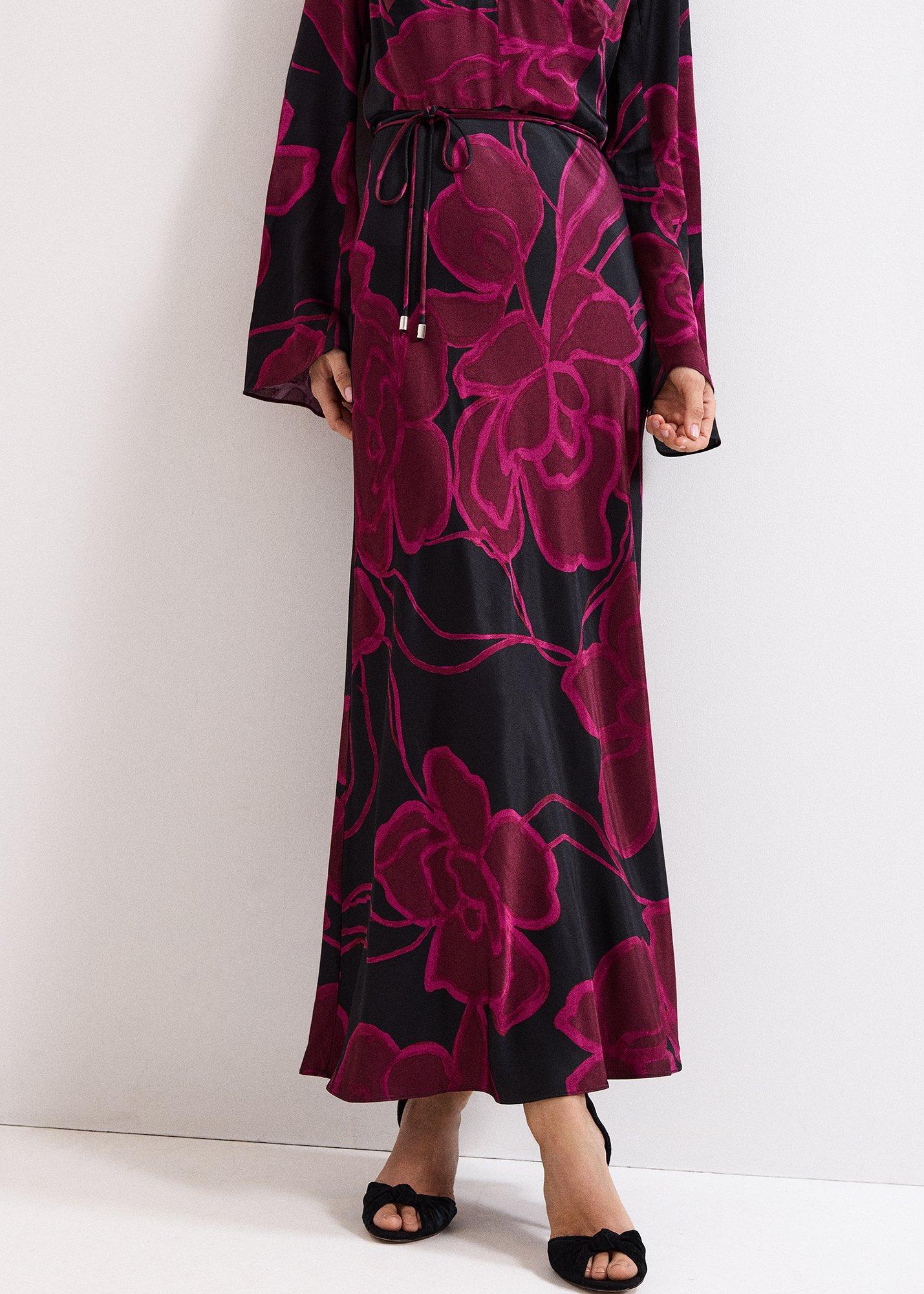 Rhea Printed Satin Maxi Dress