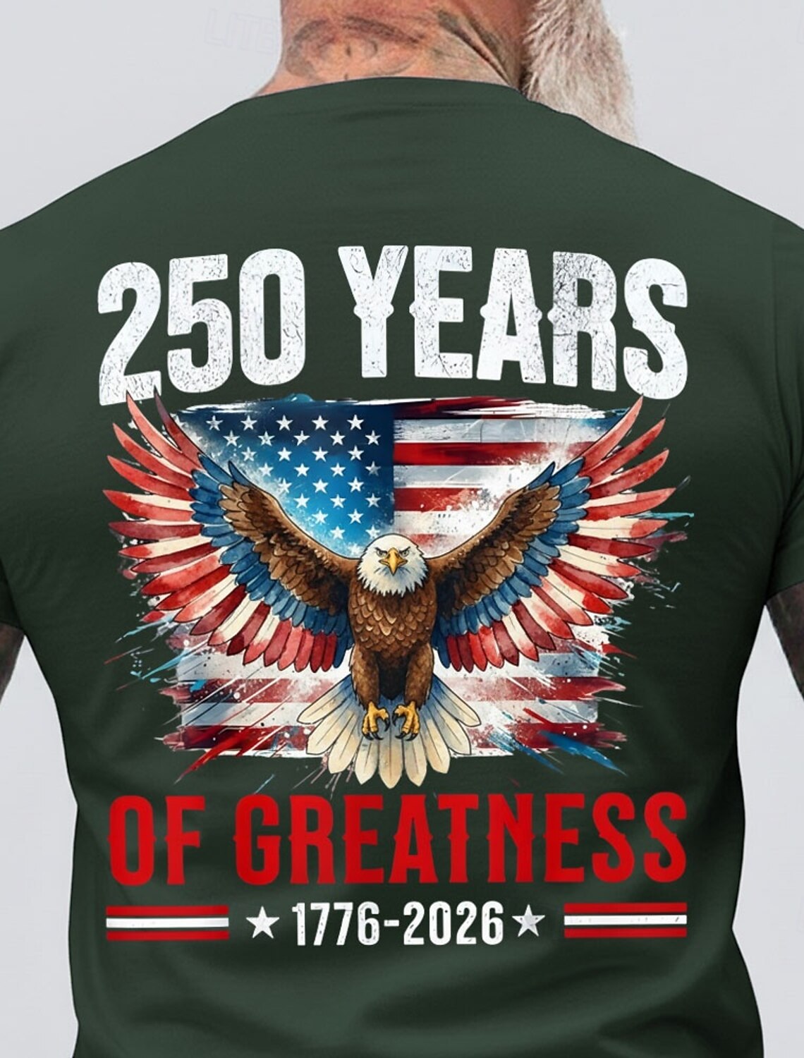 America's 250th Anniversary Men's American US Flag Eagle Veterans T
