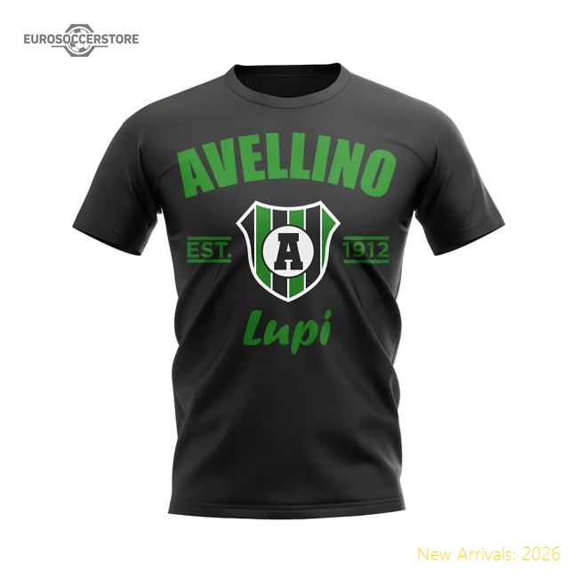 Genuine Top-Quality Avellino Established Football T-Shirt (Black)