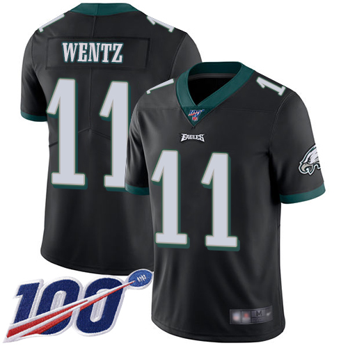 Official NFL Philadelphia Eagles #11 Carson Wentz Black Limited Jersey