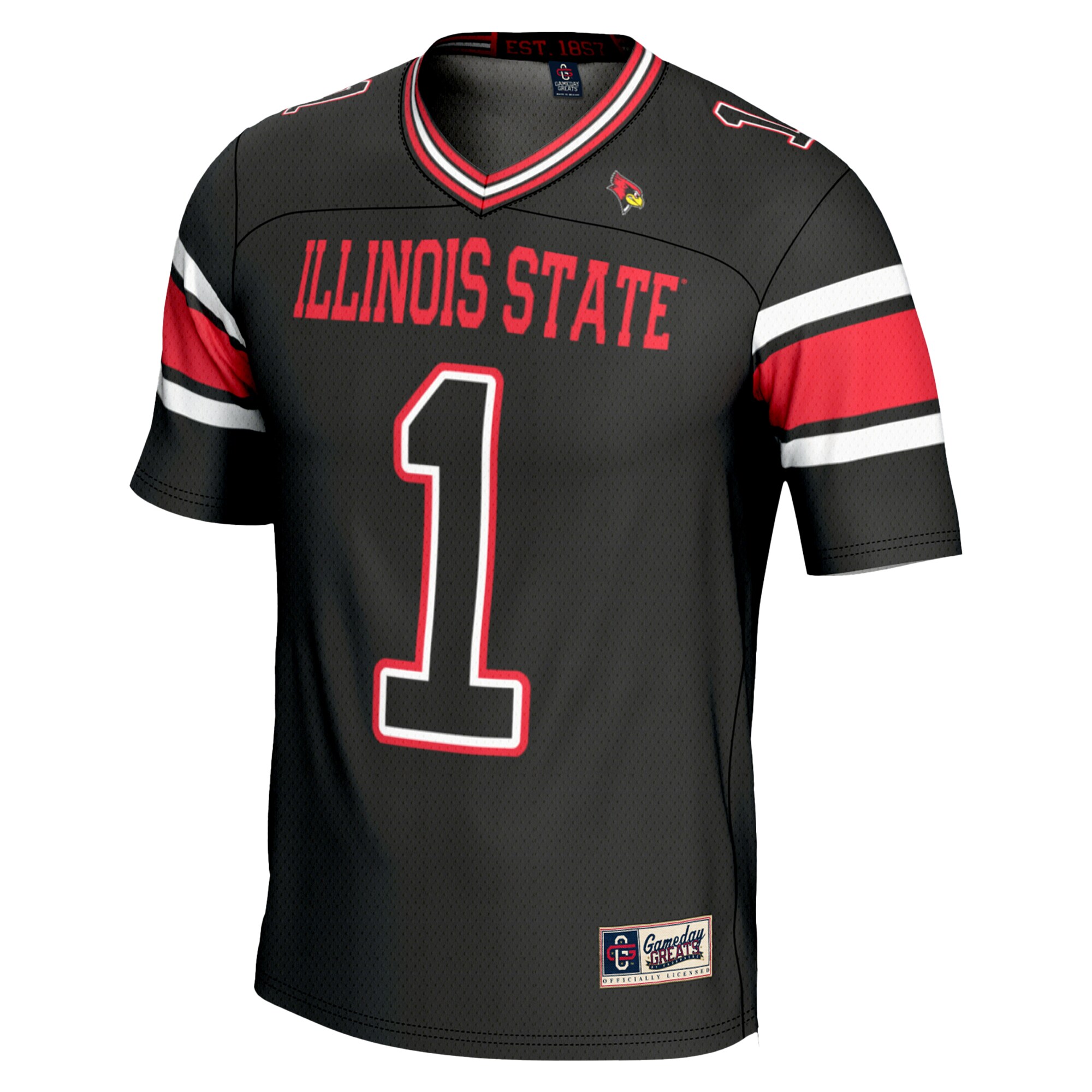 #1 Illinois State Redbirds GameDay Greats Youth Endzone Football Jersey - Black