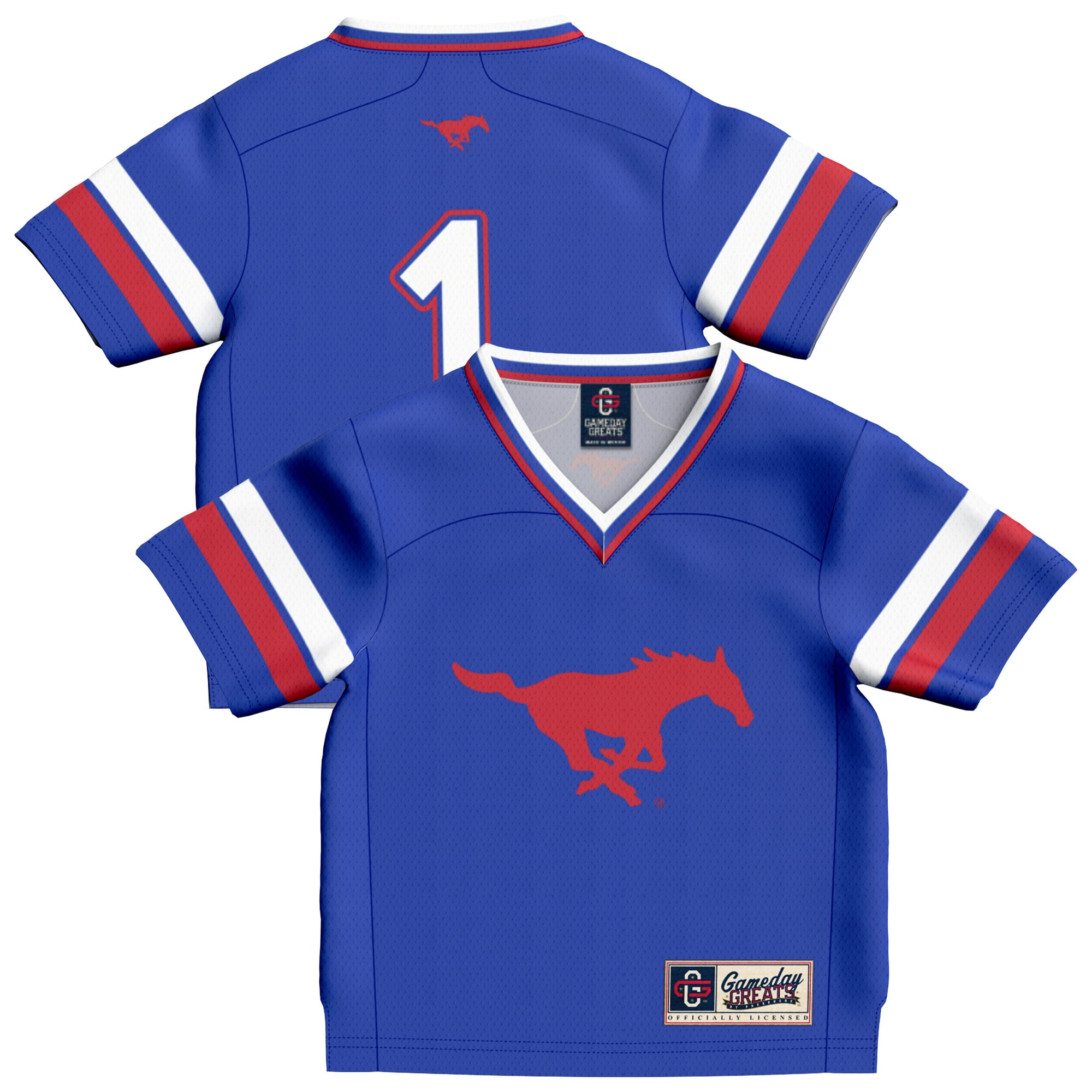#1 SMU Mustangs GameDay Greats Infant Lightweight Collegiate Football Fashion 2026 Season Football Jersey - Royal