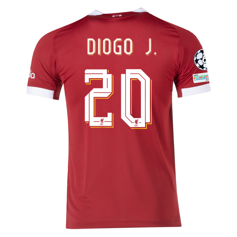 Liverpool Diogo 2025-2026 UCL Home Jersey – Authentic Shirt