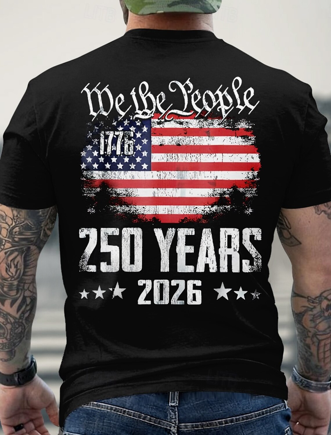 4th of July 2026 250th Memorial Day Men's 3D Print US Flag Crew Neck Short Sleeve T-Shirt Daily Street