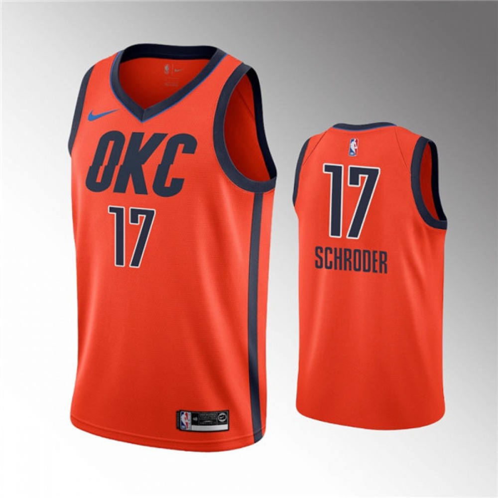 Pro Men's OKC Thunder #17 Dennis Orange Basketball Jersey