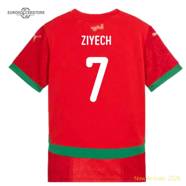 Child-friendly Kids Football Team Ziyech Jersey 2024-2025 Flexible