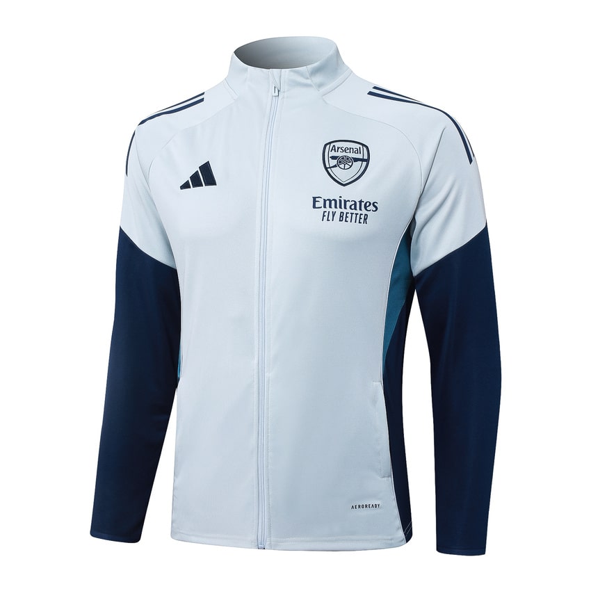 Arsenal Tracksuit Jacket 2025 2026 White Blue