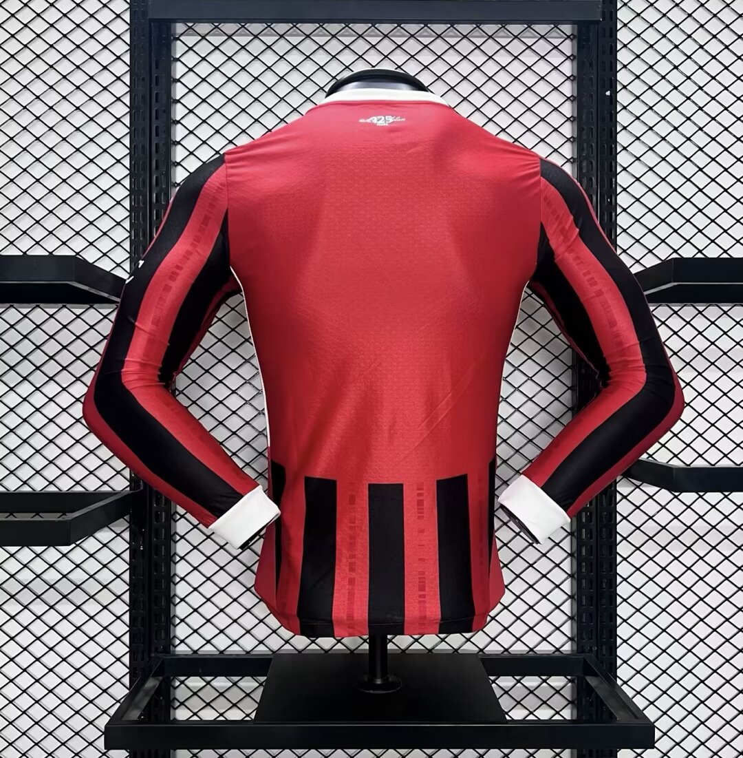 Lightweight AC Milan 2425 Home Long Sleeve Shirt Authentic Version