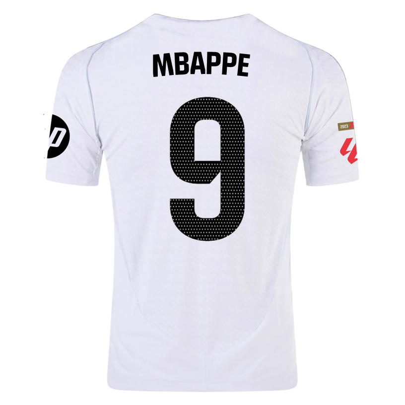 Mbappé Real Madrid Authentic Home Soccer Jersey 24/25 La Liga White Black