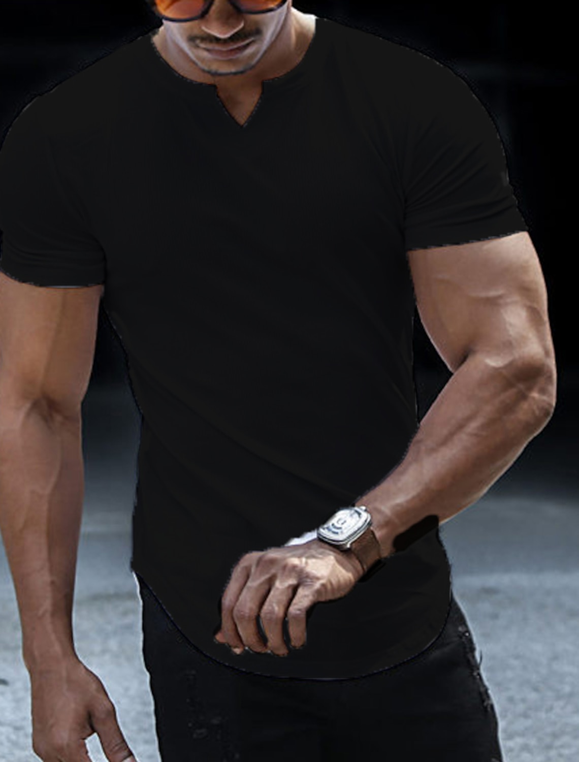 Men's T Shirt Short Sleeve V Neck Summer Plain Fashion Classic Comfortable Casual Street Sports Blue Black White Top Tee for Men