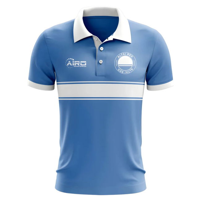 National Altai Republic Concept Stripe Polo Shirt (Sky)