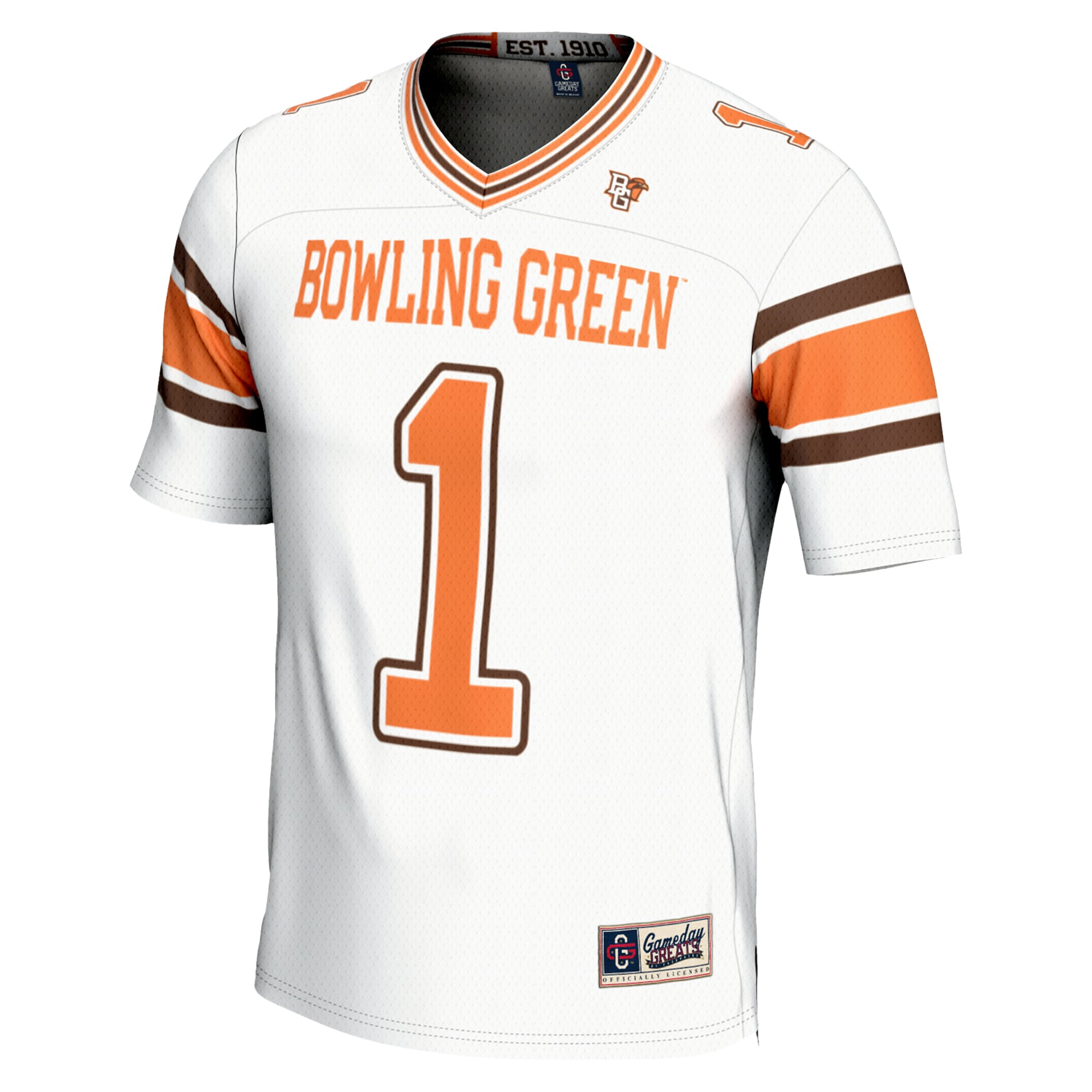 Youth #1 White Bowling Green St. Falcons Endzone Football Jersey