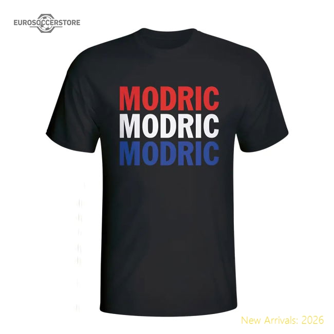 Luka Modric Croatia Player Flag T-shirt (black)