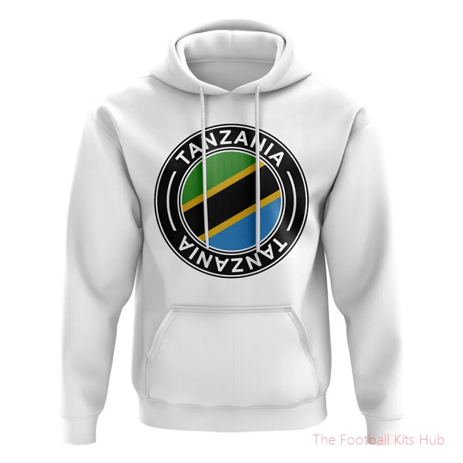 Men Tanzania Football Badge Hoodie (White)