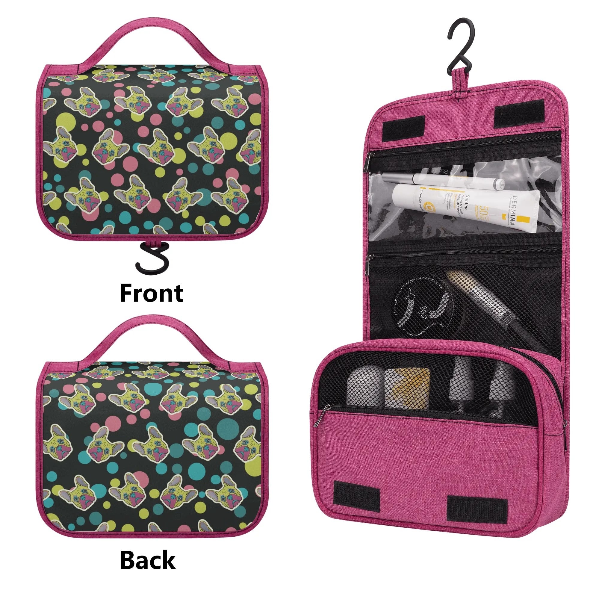 French Bulldog Teddy Cosmetic Travel Bag Practical Pet Supply