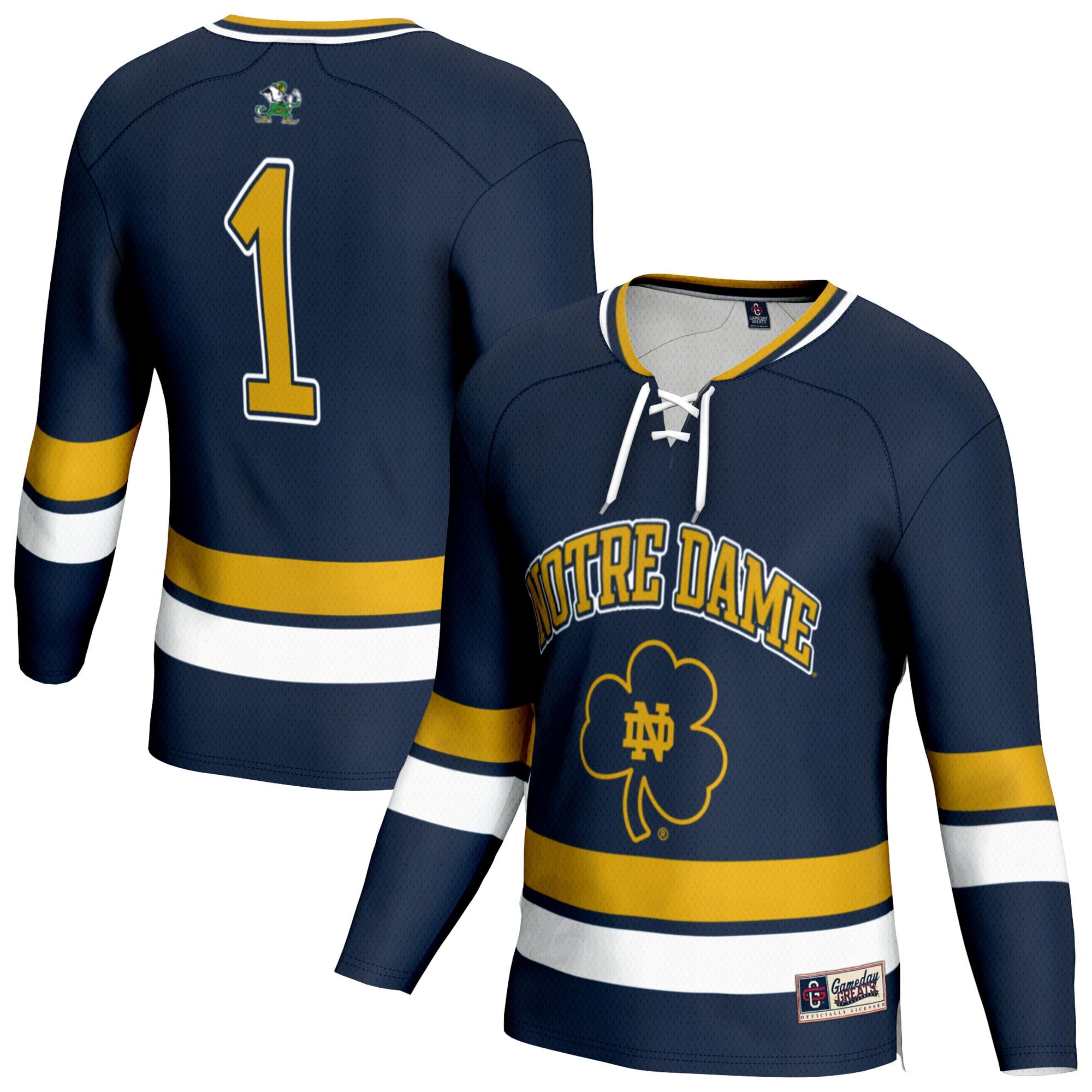 [NJP] Notre Dame Fighting Irish GameDay Greats Lightweight Men's Hockey Team Fashion Jersey - Navy