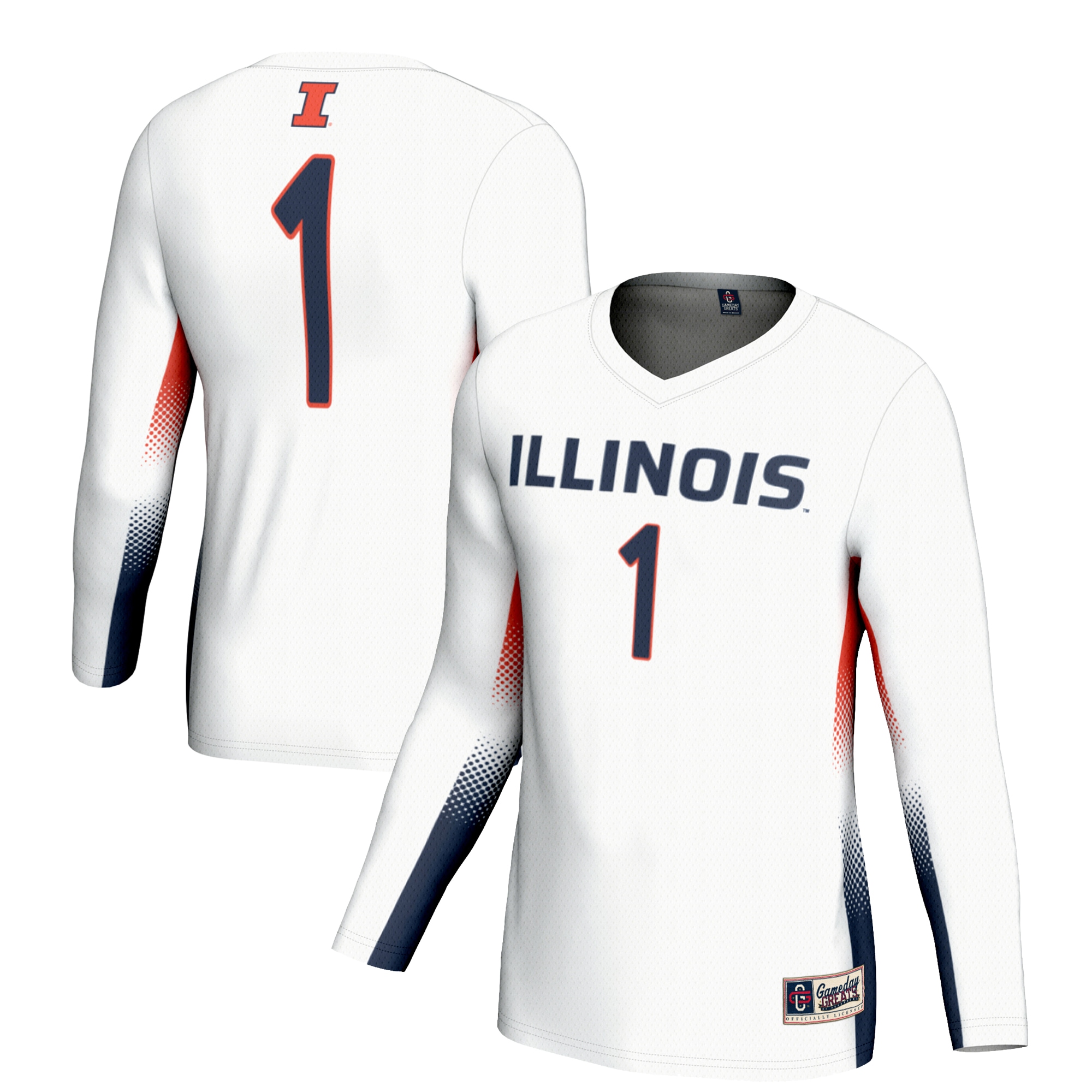[NJP] Illinois Fighting Illini GameDay Greats Youth Lightweight Women's Volleyball Jersey - White
