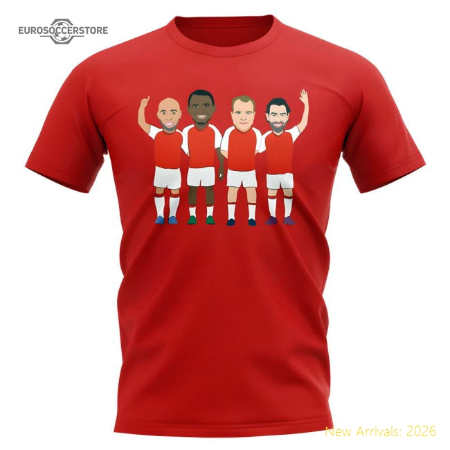 Arsenal Invincibles Players Illustration T-Shirt (Red) Scarlet