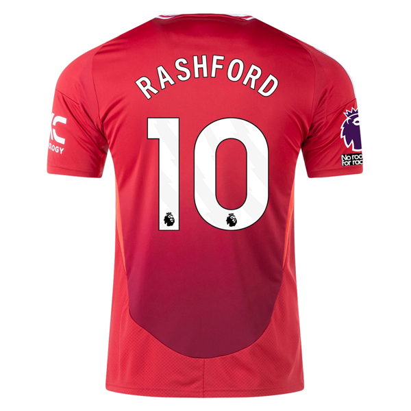 Buy Marcus Rashford Manchester United Home Soccer Jersey 24/25 EPL No Room For Racism MUFC Red