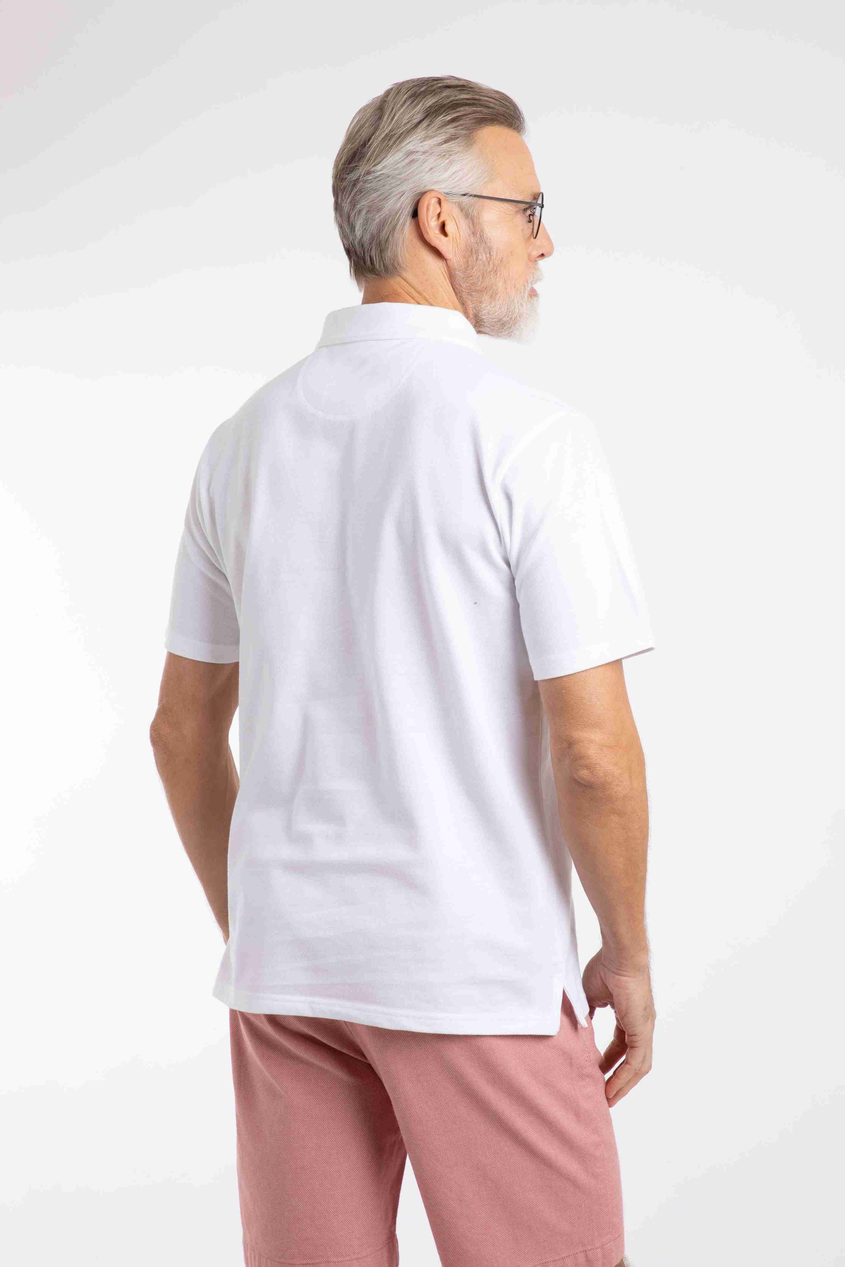 Giles Pique Polo Shirt White