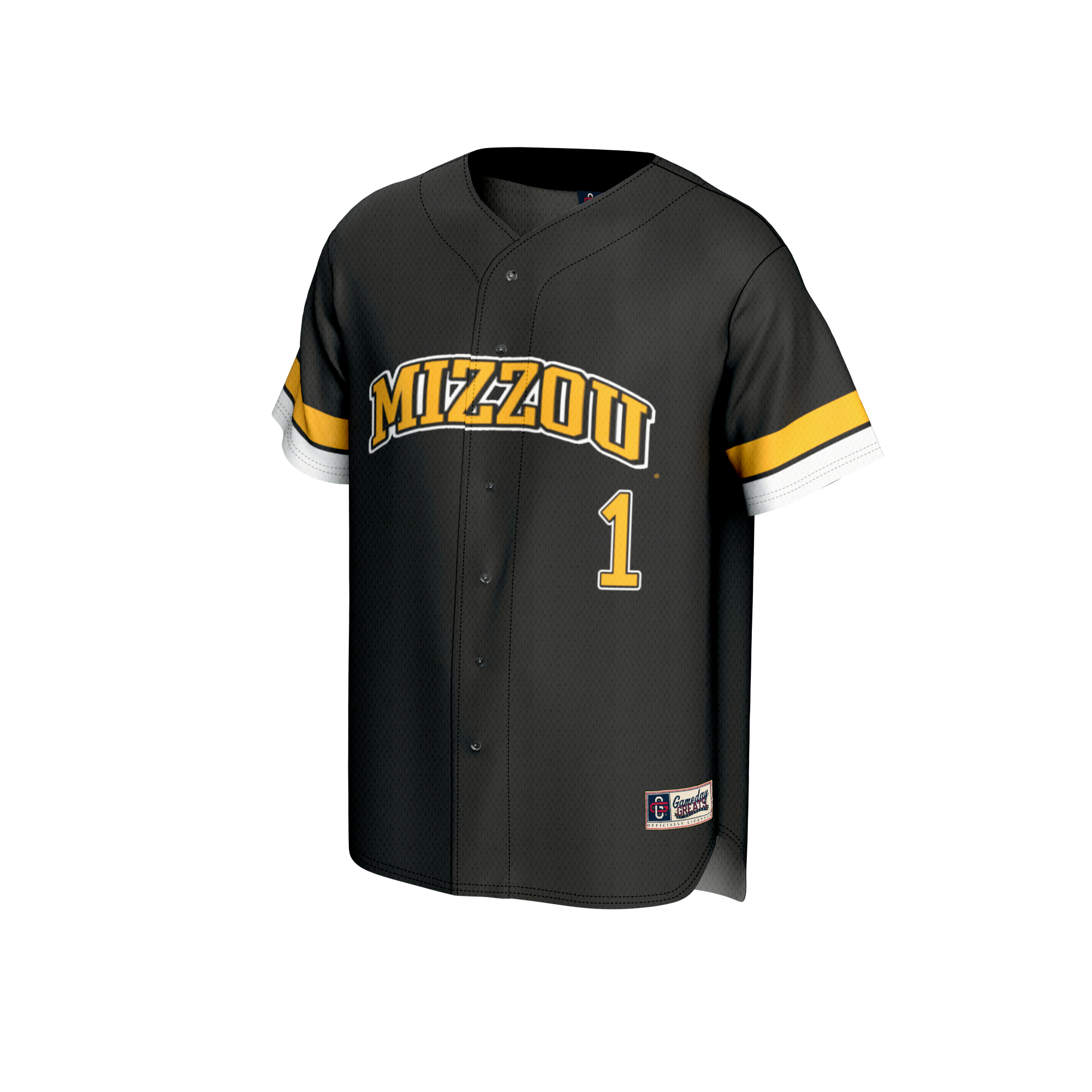 [NJP] Missouri Tigers GameDay Greats Youth Lightweight Collegiate Baseball Fashion Jersey - Black